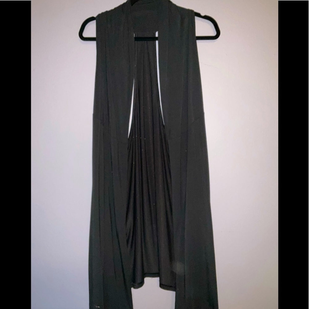 Black sleeveless cardigan